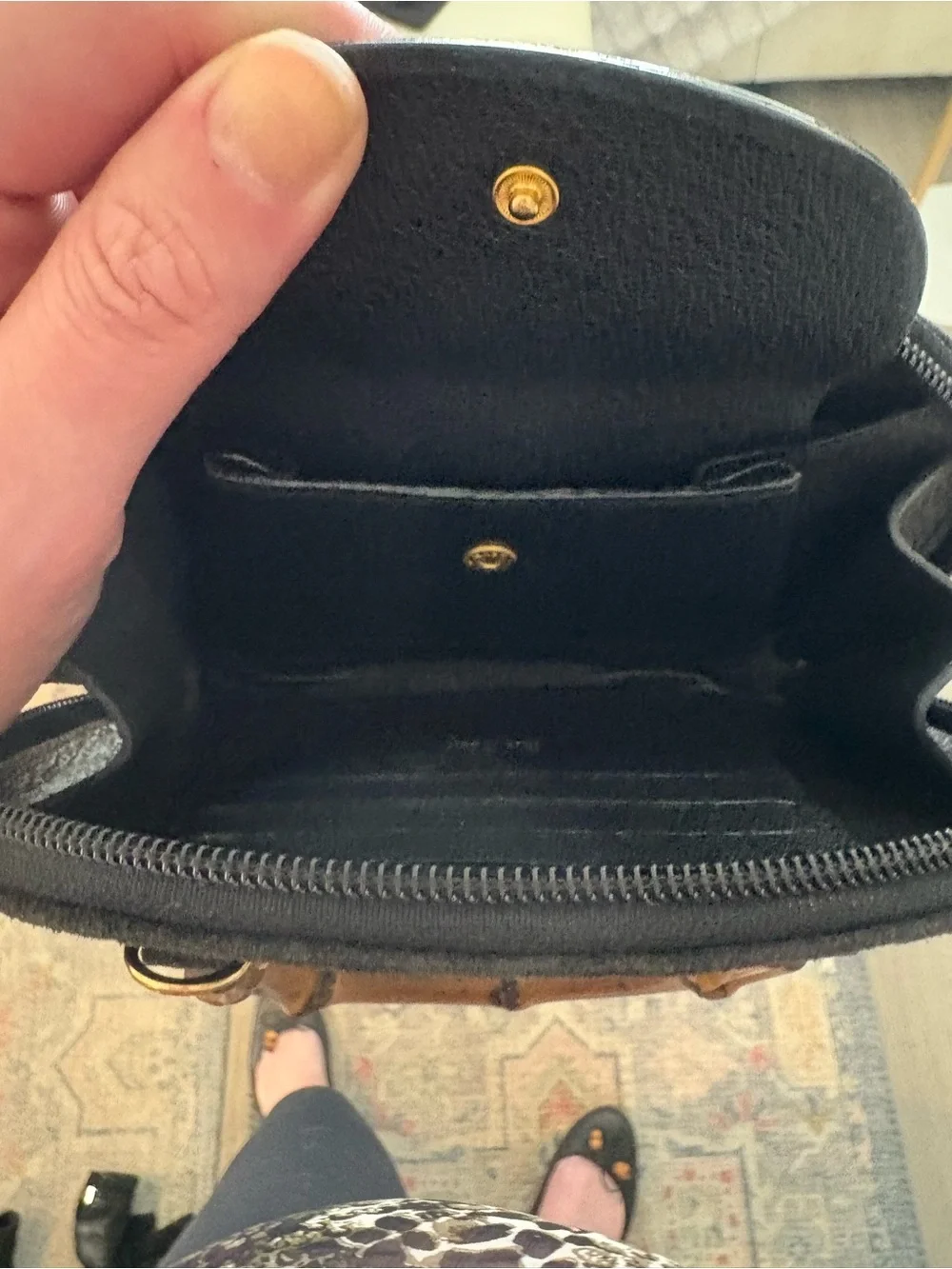 Gucci Black Suede Satchel Mini Bag with Bamboo Top Handles